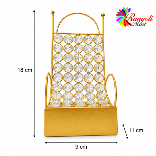 Crystal Brass Mobile Stand