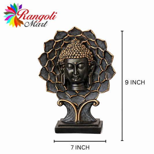 Flower Buddha Head Statue