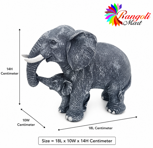 Mother Elephant with Baby Figurine