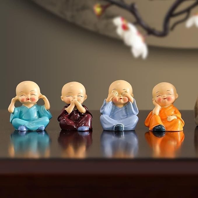 Cute Baby Monk Buddha Set