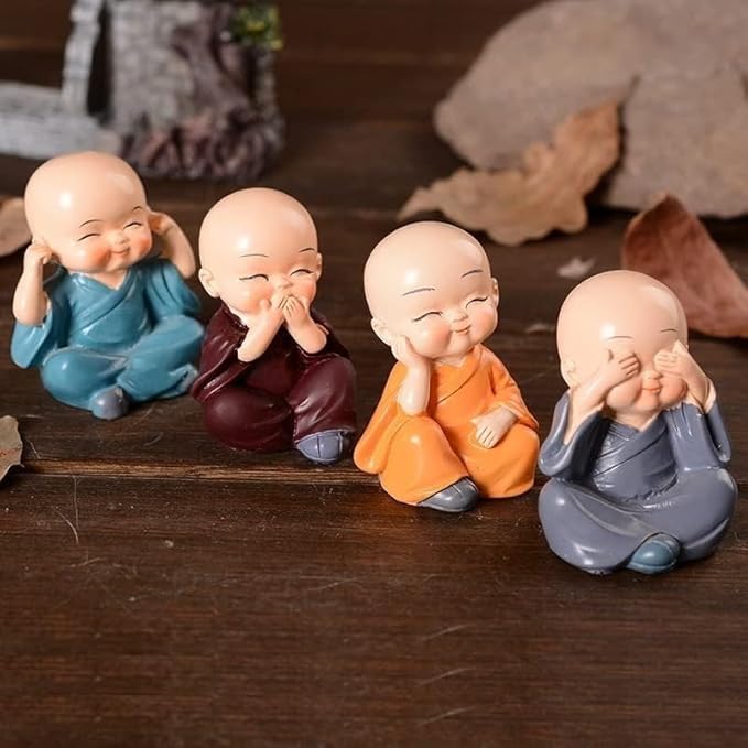 Cute Baby Monk Buddha Set