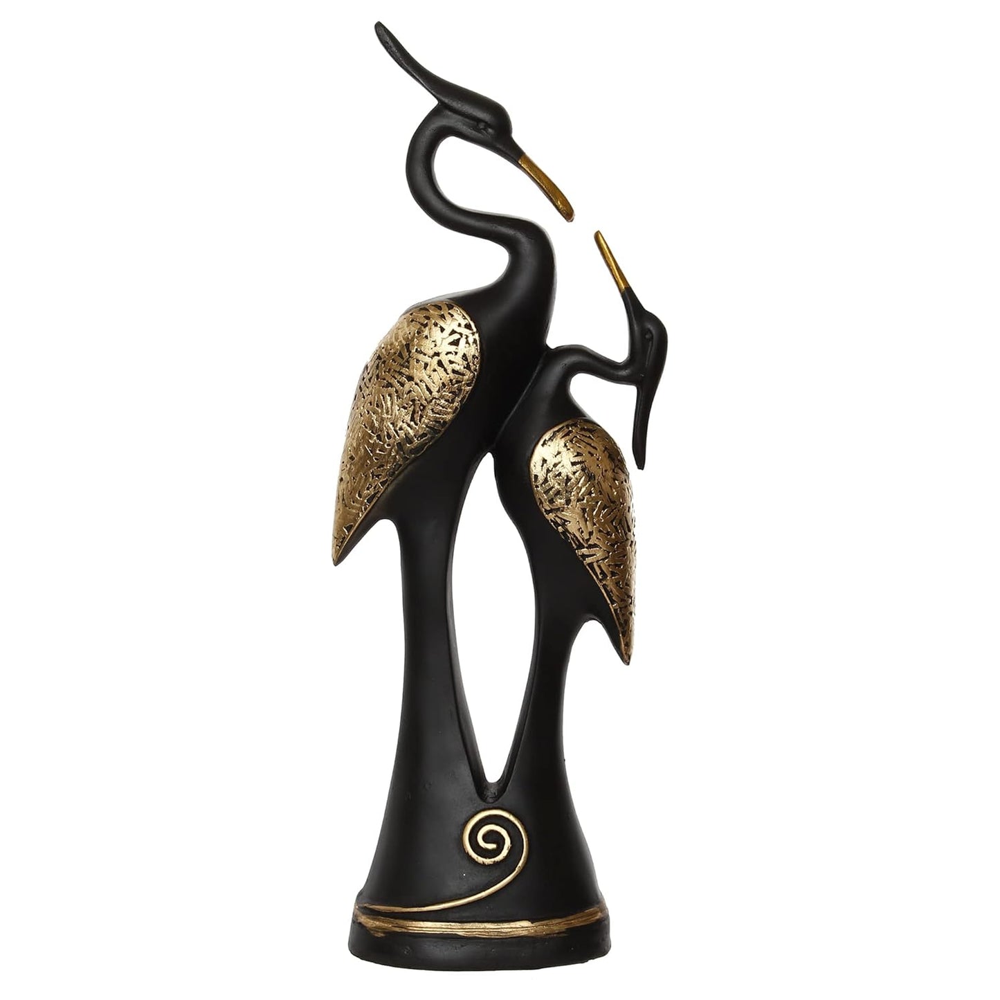 Black Kissing Swan Couple Showpiece