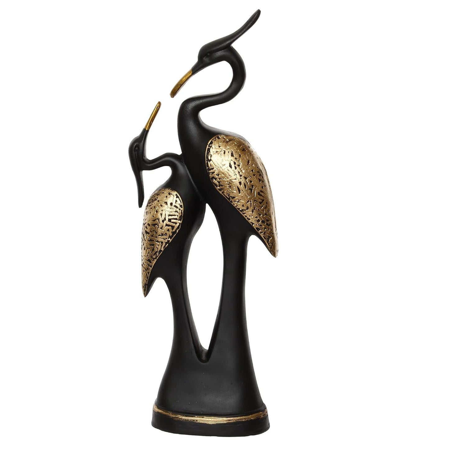 Black Kissing Swan Couple Showpiece