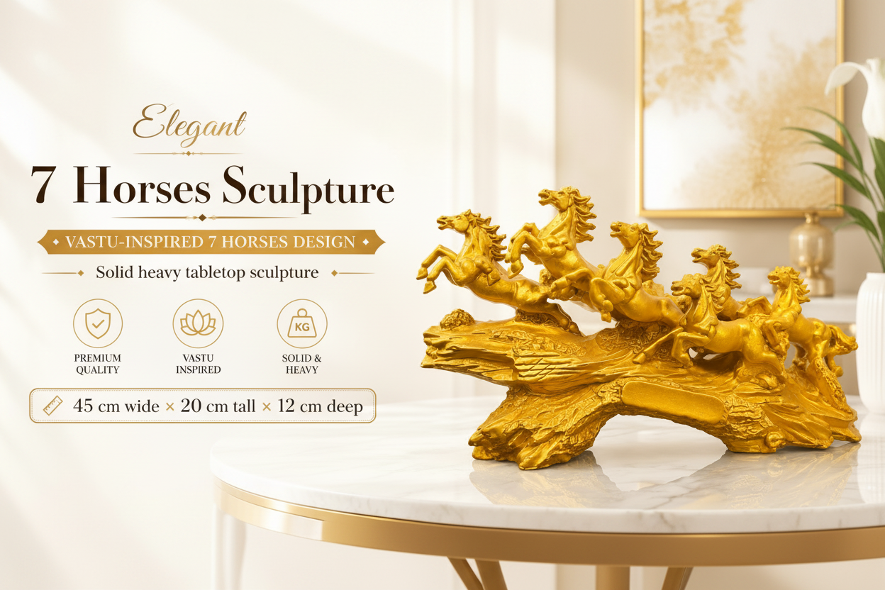 7 Horses Sculpture Carousel Banner