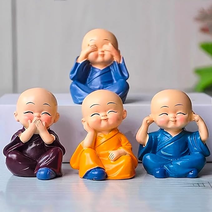 Cute Baby Monk Buddha Set