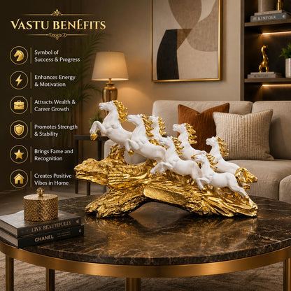Elegant 7 Horses Sculpture
