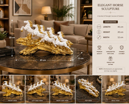 Elegant 7 Horses Sculpture