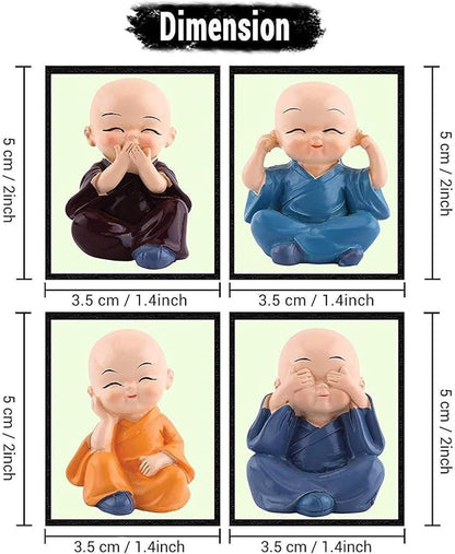 Cute Baby Monk Buddha Set