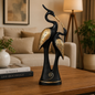Black Kissing Swan Couple Showpiece
