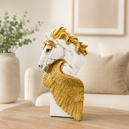 Feathered Horse Head Figurine