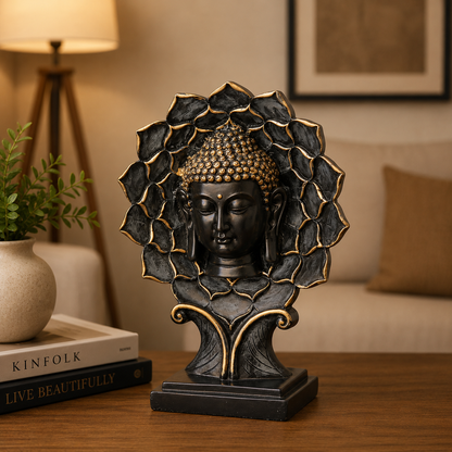Flower Buddha Head Statue