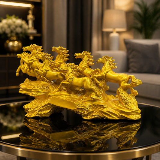 Elegant 7 Horses Sculpture