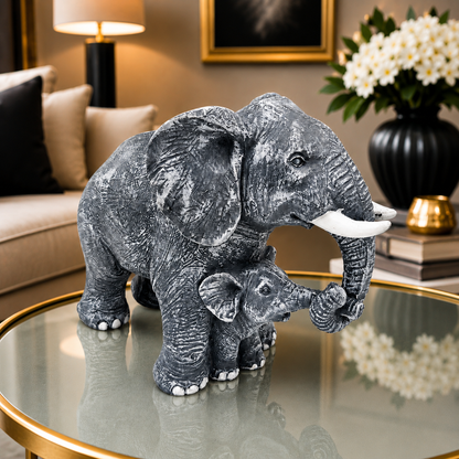 Mother Elephant with Baby Figurine
