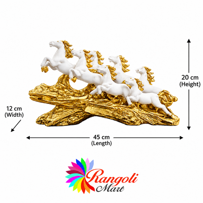 Elegant 7 Horses Sculpture