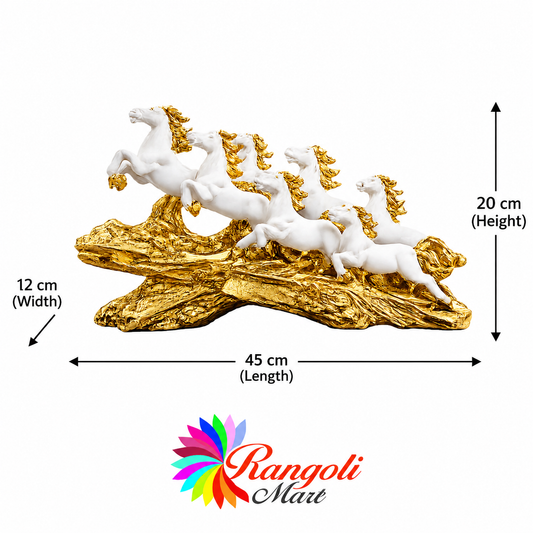 Elegant 7 Horses Sculpture