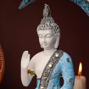 Meditating Moon Samadhi - Blue White