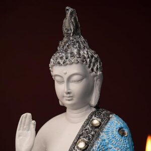Meditating Moon Samadhi - Blue White