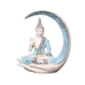 Meditating Moon Samadhi - Blue White