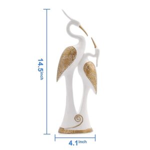 Kissing White Swan Pair Showpiece