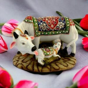 Meenakari Cow with Baby