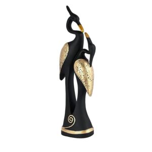 Kissing Black Swan Pair Showpiece