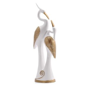 Kissing White Swan Pair Showpiece