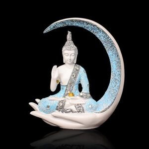 Meditating Moon Samadhi - Blue White