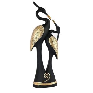 Kissing Black Swan Pair Showpiece