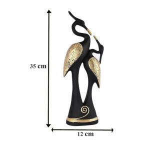 Kissing Black Swan Pair Showpiece