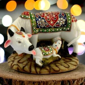 Meenakari Cow with Baby