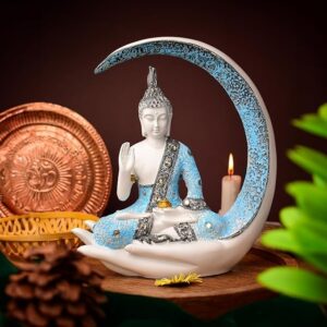 Meditating Moon Samadhi - Blue White