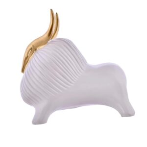 White Horned Yak Table Accent
