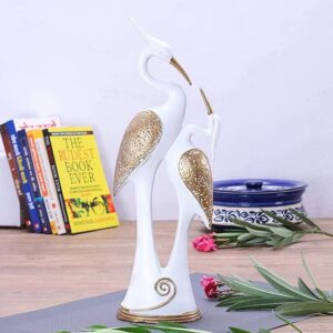 Kissing White Swan Pair Showpiece