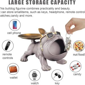 Bulldog Storage Butler Sculpture - Grey