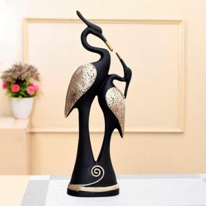 Kissing Black Swan Pair Showpiece