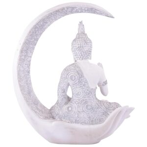 Meditating Moon Samadhi - White
