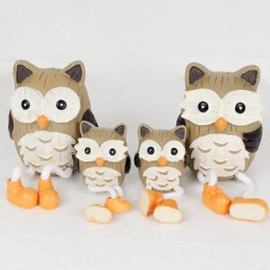 Owl Family Couple Statue