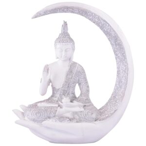 Meditating Moon Samadhi - White