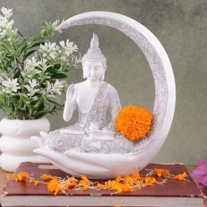 Meditating Moon Samadhi - White