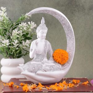 Meditating Moon Samadhi - White