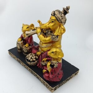 Ganesha Idol with Two Mouse Figurines