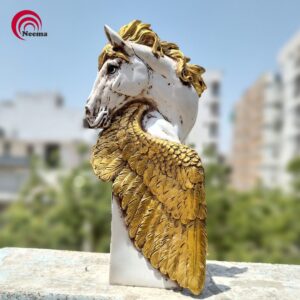 Horse Feathered Head Figurine
