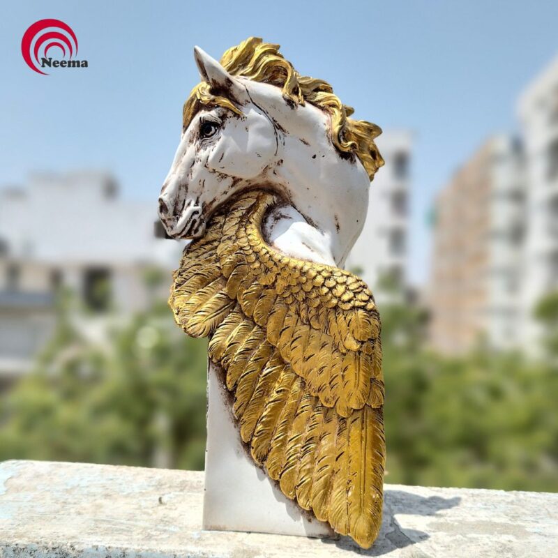 Horse Feathered Head Figurine