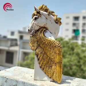 Horse Feathered Head Figurine