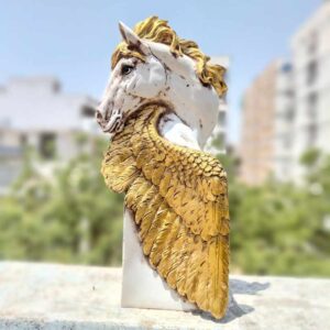 Horse Feathered Head Figurine