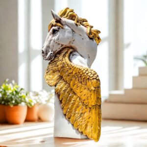 Horse Feathered Head Figurine
