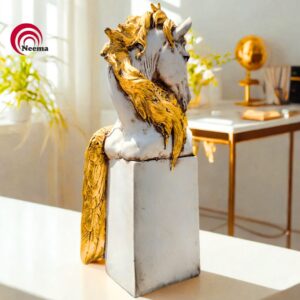 Horse Feathered Head Figurine