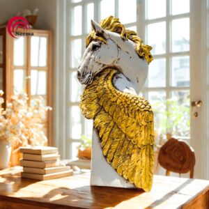 Horse Feathered Head Figurine