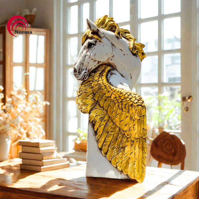 Horse Feathered Head Figurine