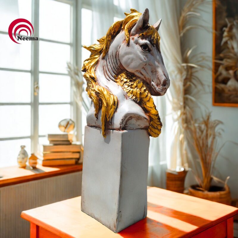 Horse Feathered Head Figurine